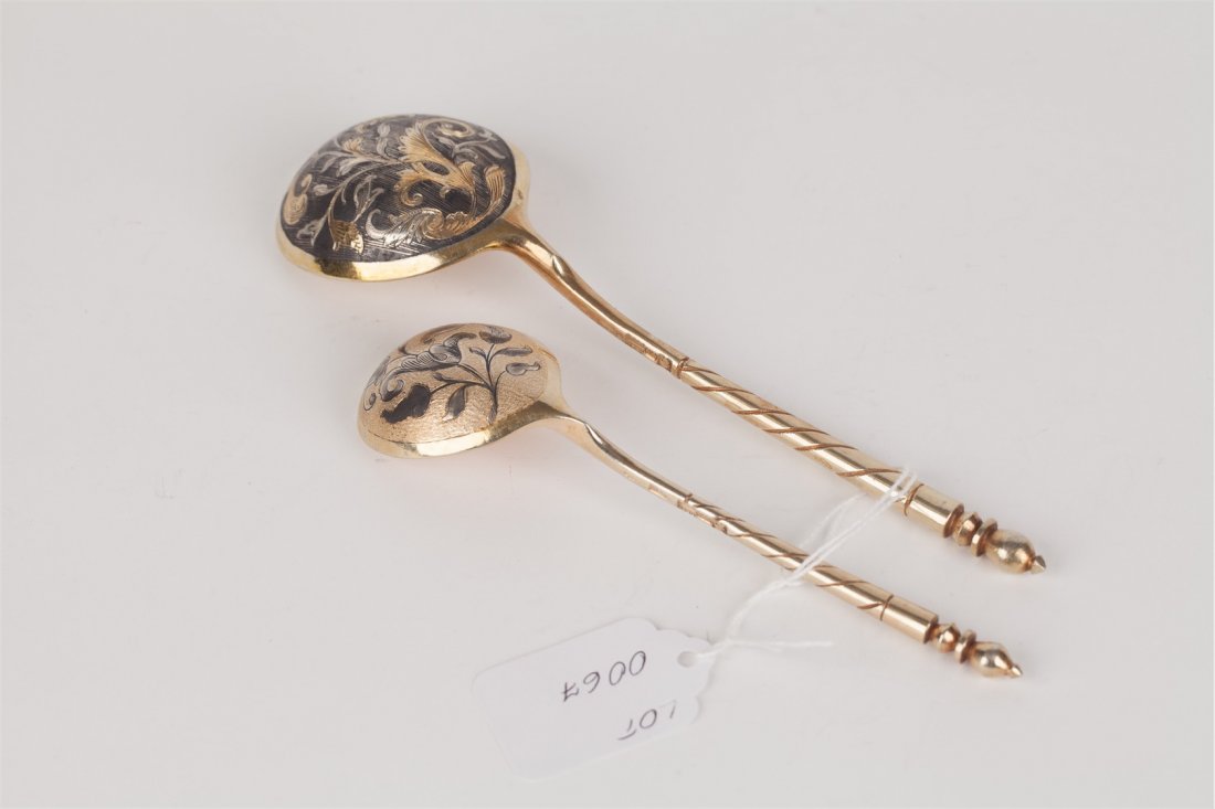 Dessert set: jam spoon and tea spoon. 1841 yr. Moscow. — image 4