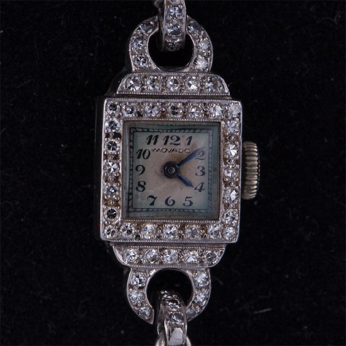 Diamond Platinum and Gold Movado Bracelet Cocktail — image 3