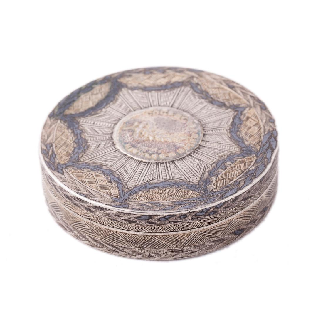 Russian box with coin dedicated to Russian-Sweden peace — image 1