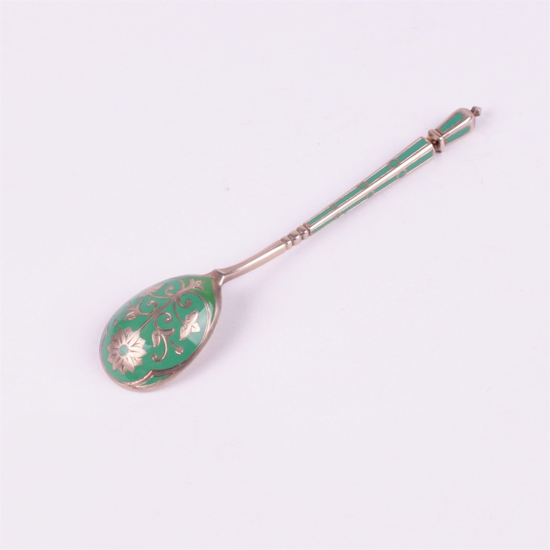 Russian silver spoon.Workshop of Grachev, makers mark — image 1
