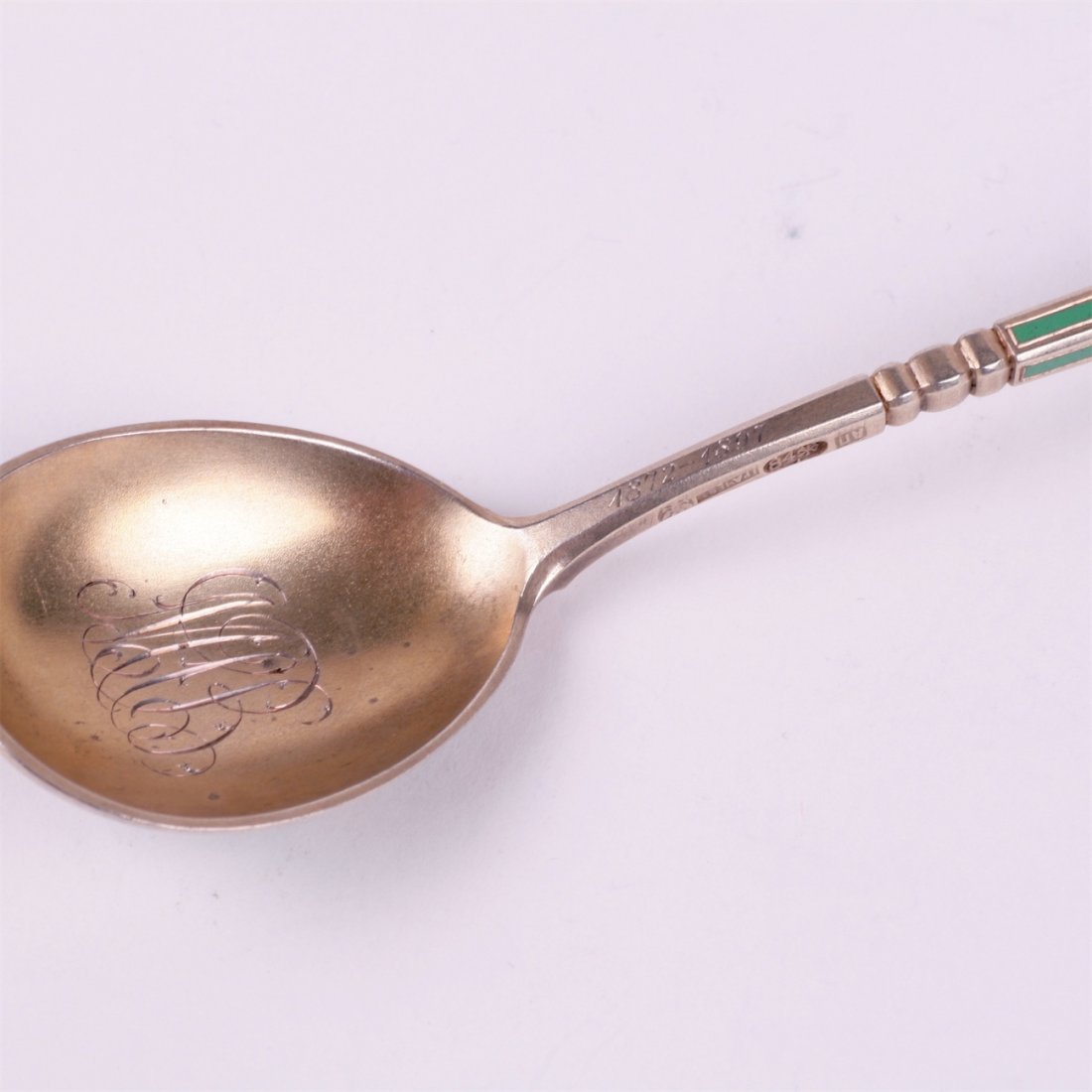 Russian silver spoon.Workshop of Grachev, makers mark — image 3