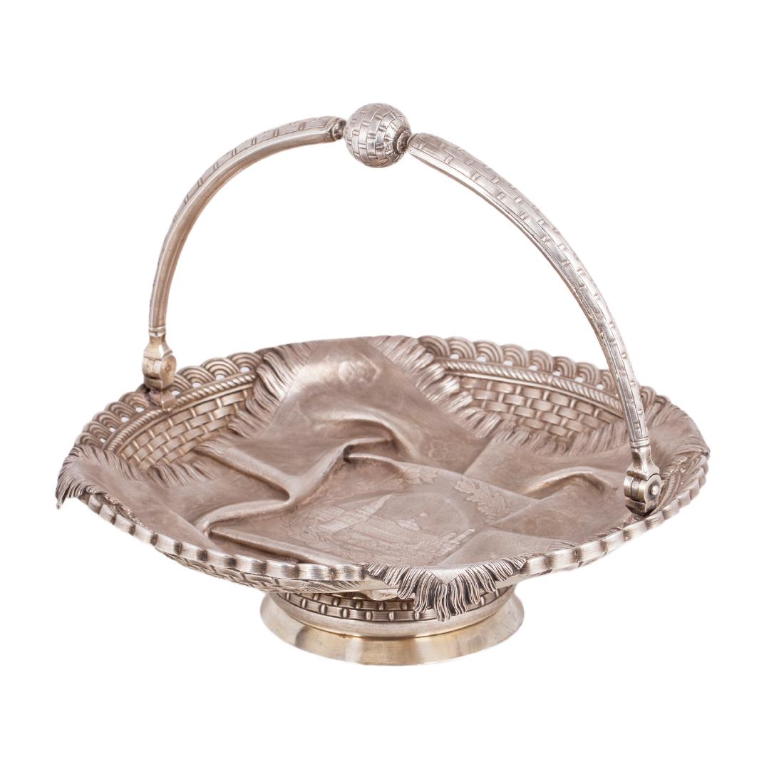 Russian silver Trompe l'oeil plate, P.Loskutov — image 1