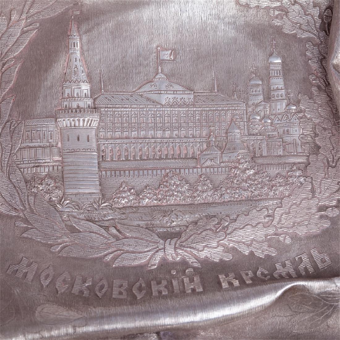 Russian silver Trompe l'oeil plate, P.Loskutov — image 4