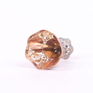 Gold stand for egg with enamel. — image 5