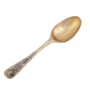 Russian decorative silver-gilt and niello spoon — image 2