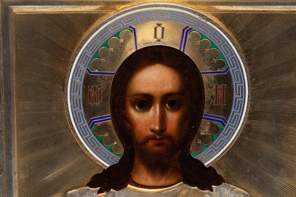 Russian Icon Christ Pantokrator by Khlebnikov — image 2
