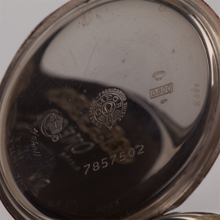 Silver pocket watch "Omega". — image 4