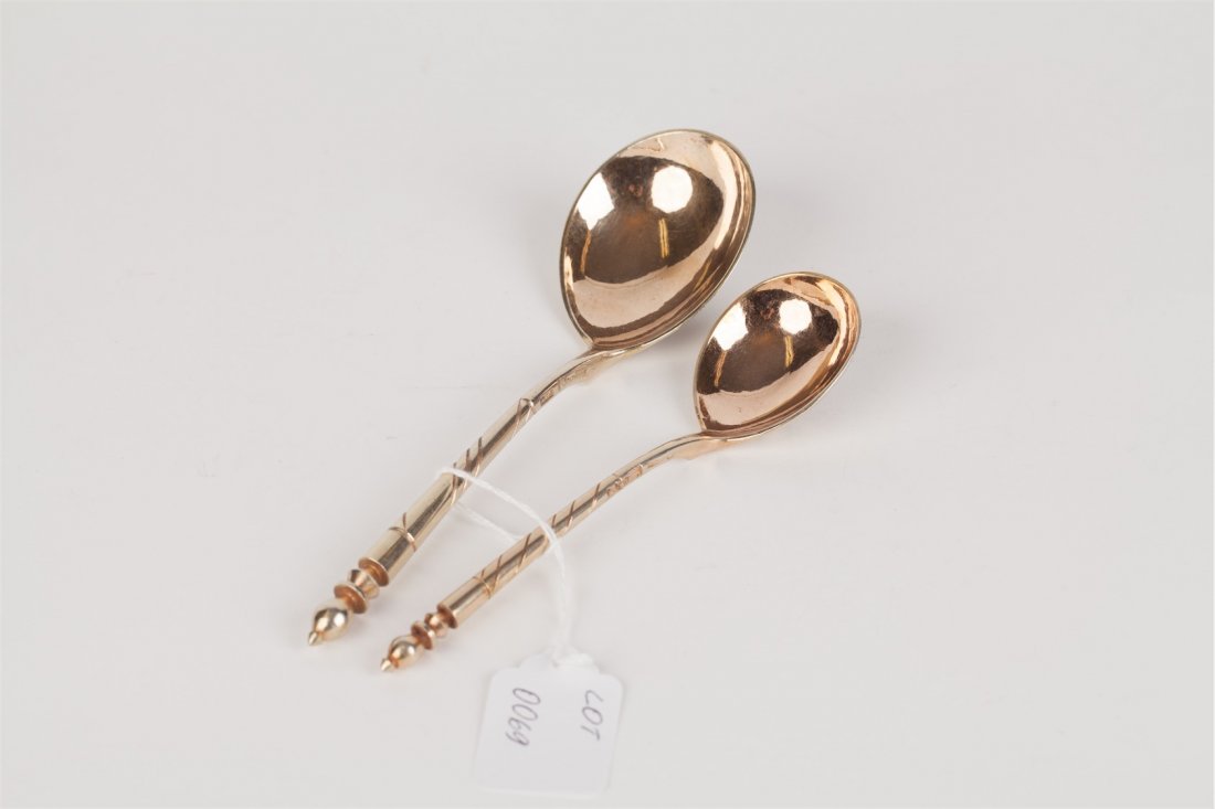 Dessert set: jam spoon and tea spoon. 1841 yr. Moscow. — image 2