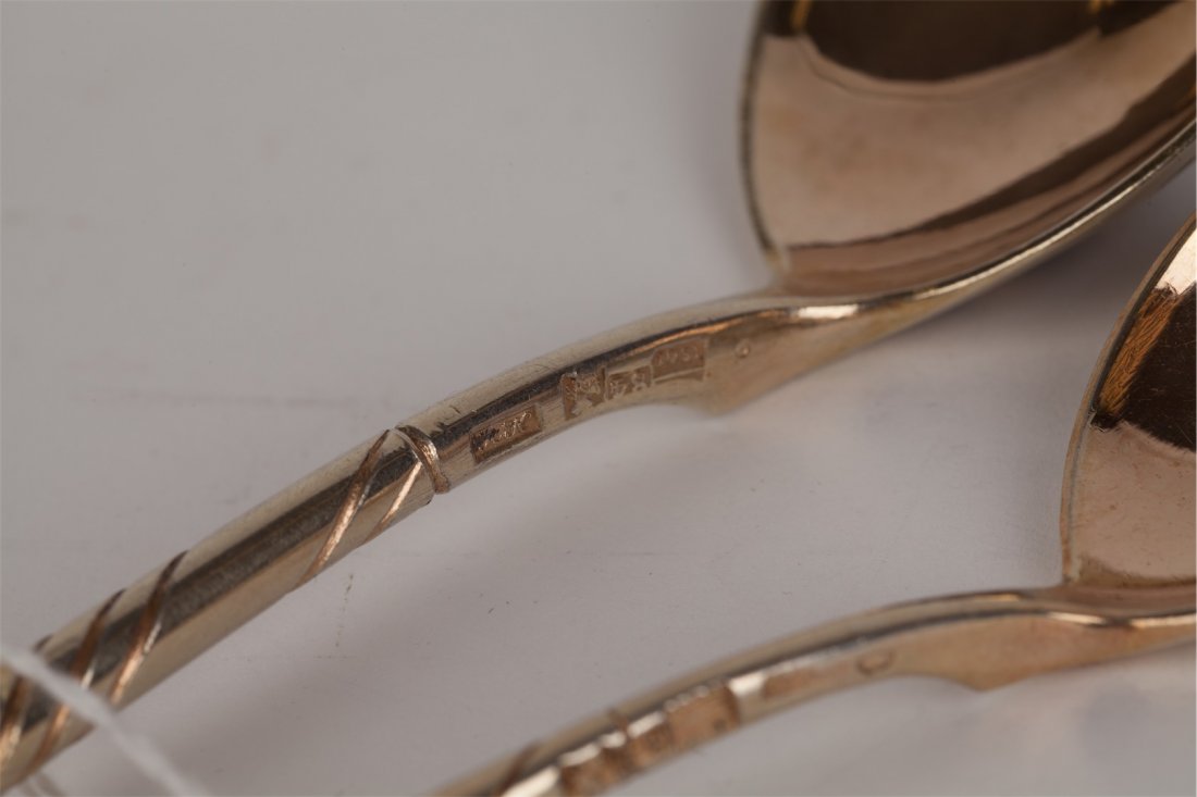 Dessert set: jam spoon and tea spoon. 1841 yr. Moscow. — image 4