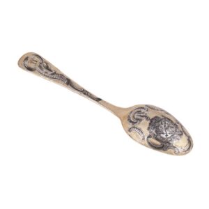 Russian decorative silver-gilt and niello spoon — image 1