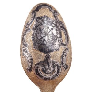 Russian decorative silver-gilt and niello spoon — image 3