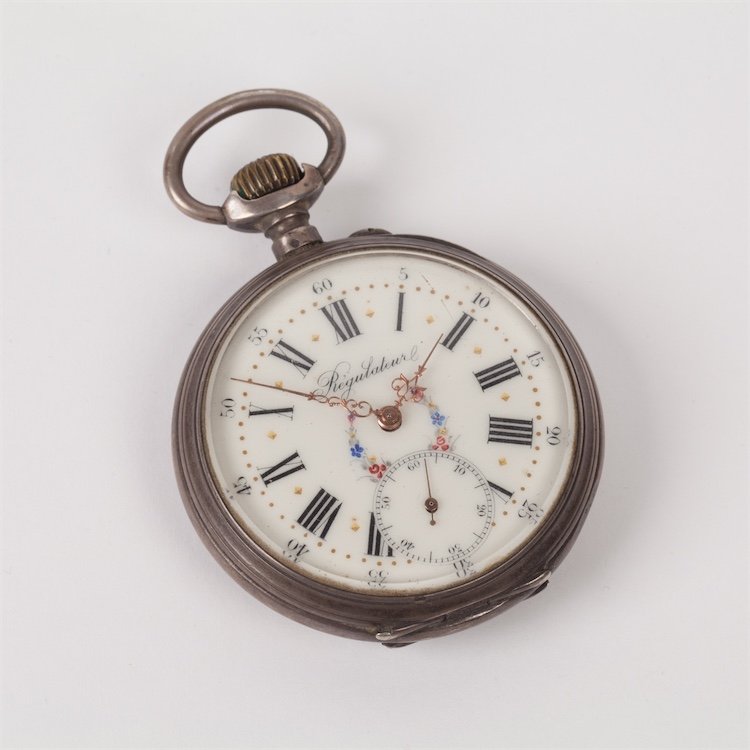 Silver pocket watch "Regulateur". — image 1