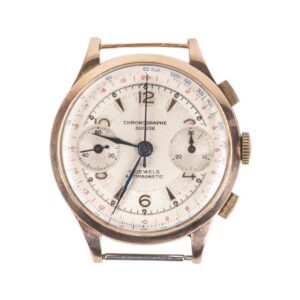 "Suisse" 18K gold men's chronograph wristwatch — image 1