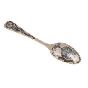 Russian decorative silver-gilt and niello spoon — image 1