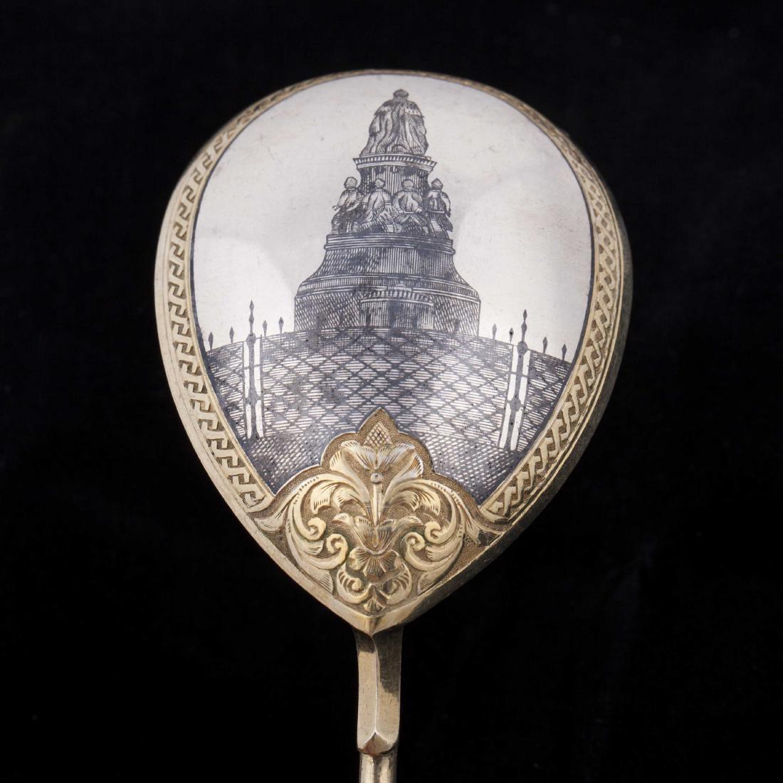 Russian silver jam spoon with depiction. Marya — image 2