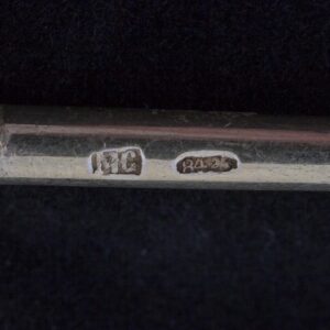 Russian silver jam spoon with depiction. Marya — image 3