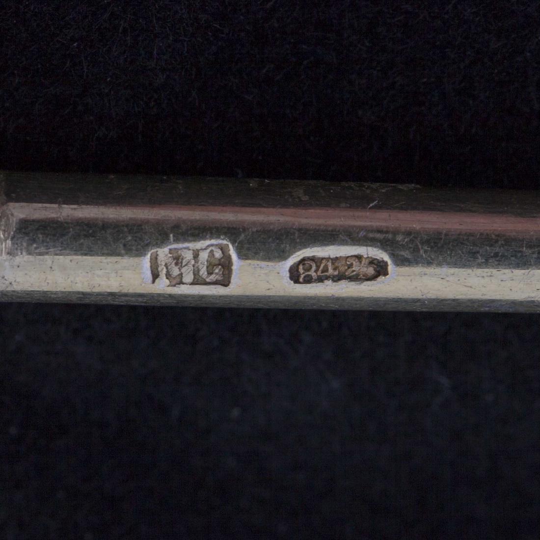 Russian silver jam spoon with depiction. Marya — image 3