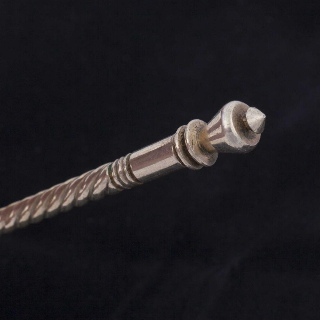 Russian silver jam spoon with depiction. Marya — image 5