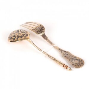 Set of fork and spoon. 1840 yr. Moscow. — image 1
