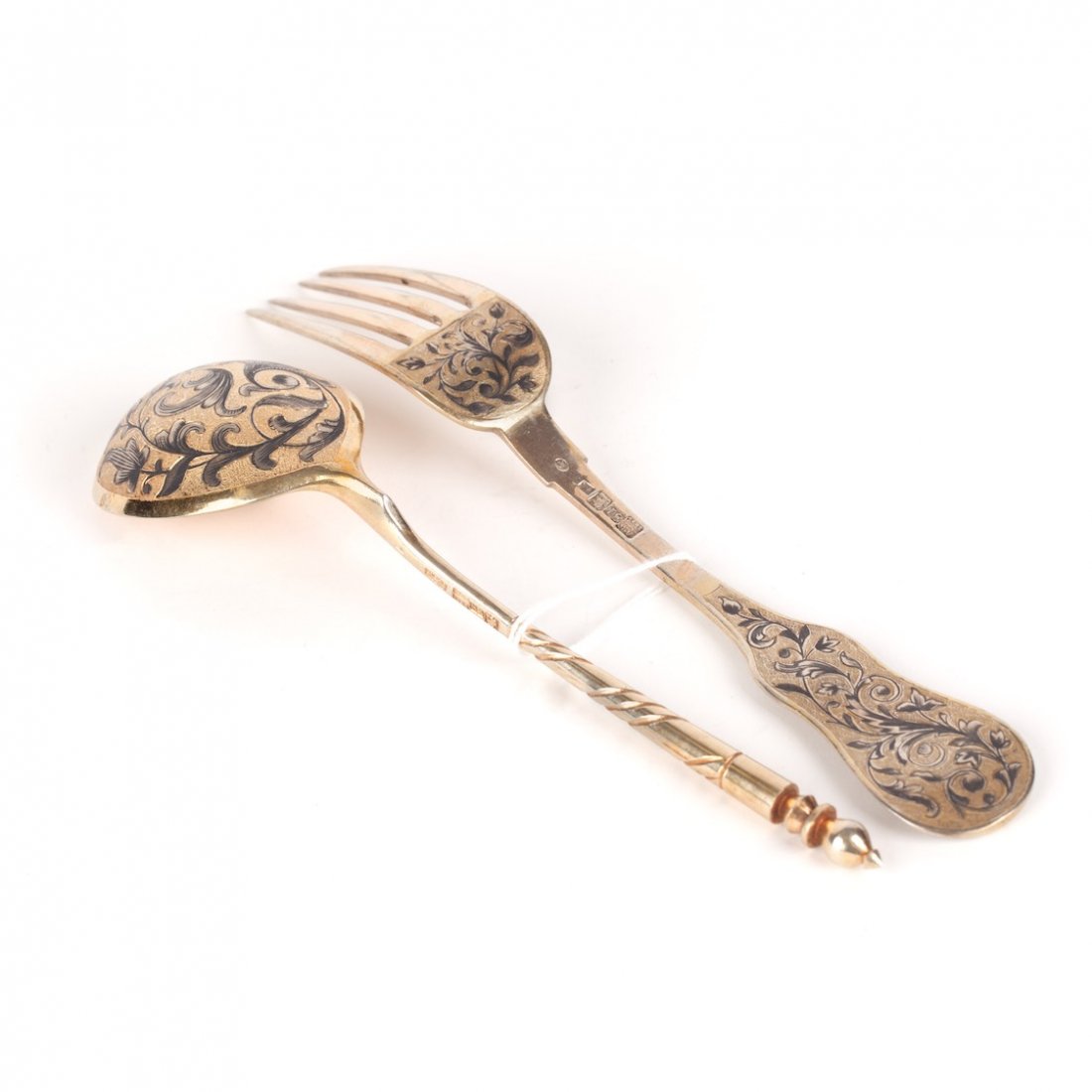 Set of fork and spoon. 1840 yr. Moscow. — image 1