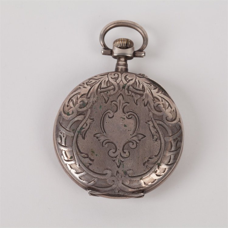 Silver pocket watch "Ernest Mougin Besancon" with — image 2