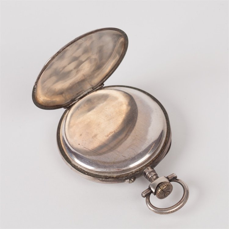 Silver pocket watch "Ernest Mougin Besancon" with — image 3