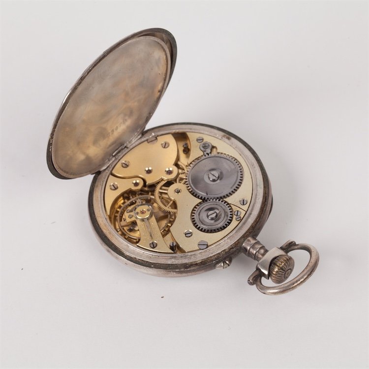 Silver pocket watch "Ernest Mougin Besancon" with — image 4