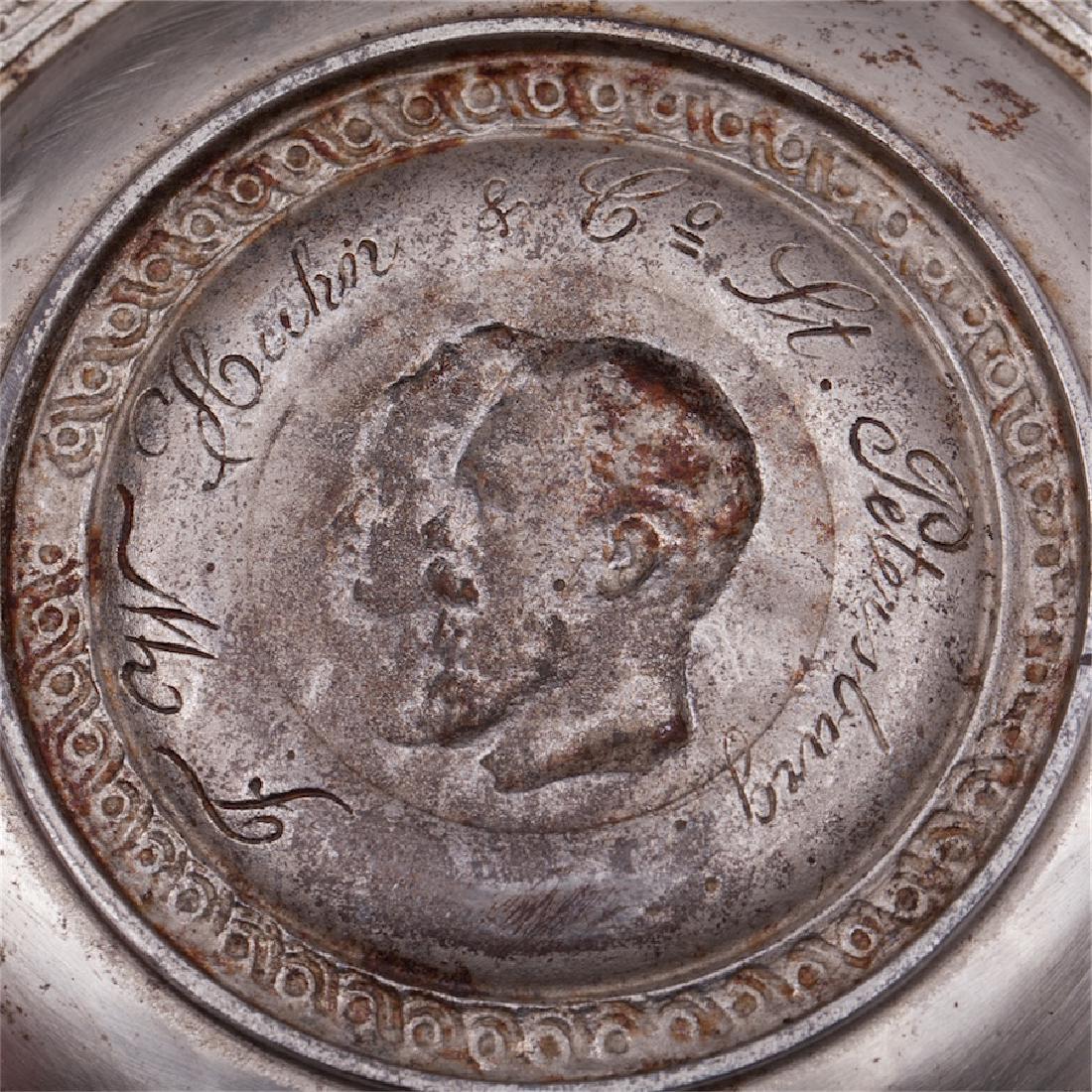 1880 Russian memorable parcel-gilt brass plate — image 5