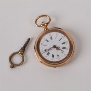 Gold pocket watch with keys. — image 1