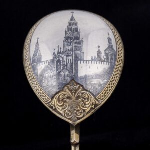 Russian silver jam spoon with depiction. Marya — image 2