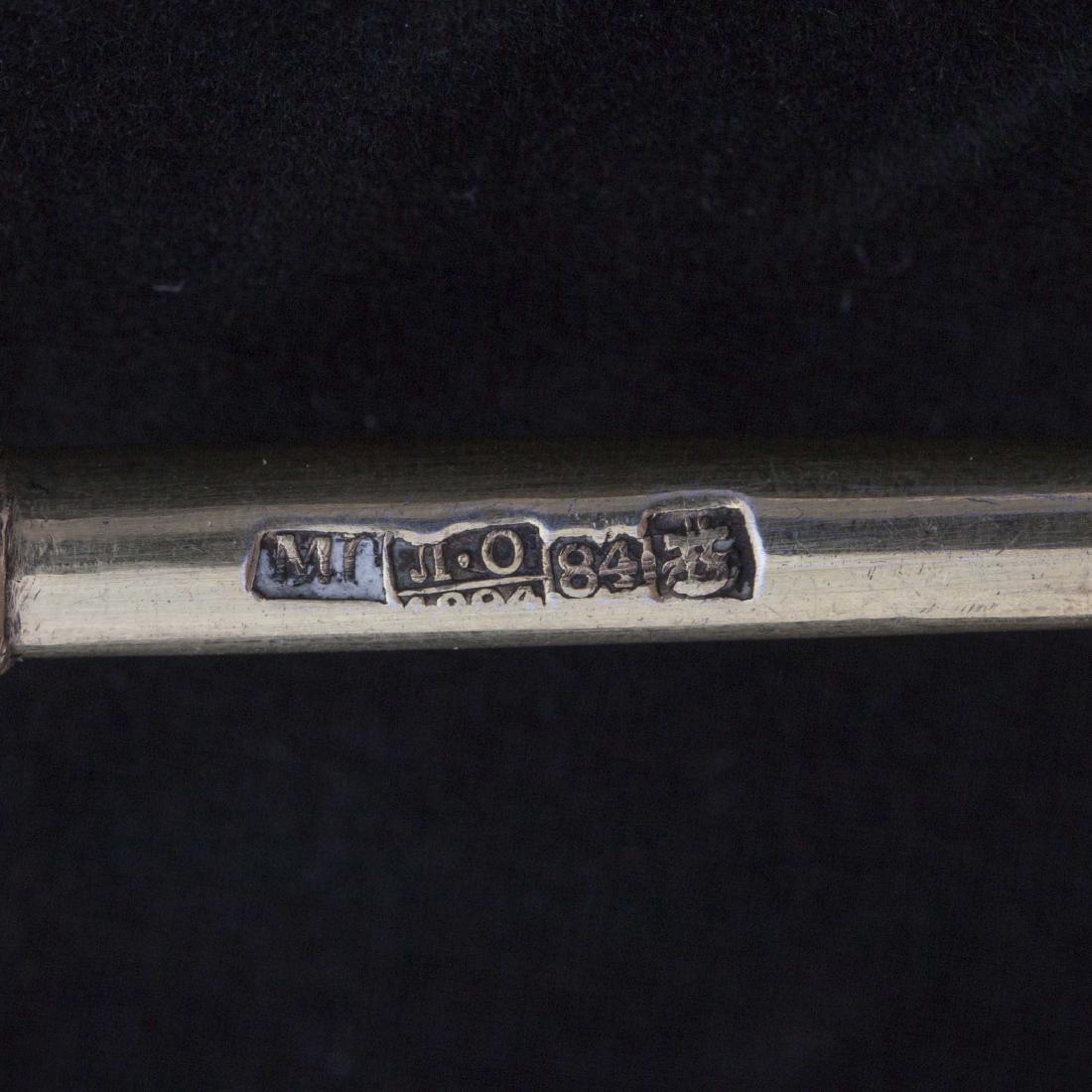 Russian silver jam spoon with depiction. Marya — image 4