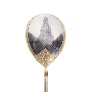 Russian silver jam spoon with depiction. Workshop of — image 2