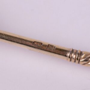 Russian silver jam spoon with depiction. Workshop of — image 3
