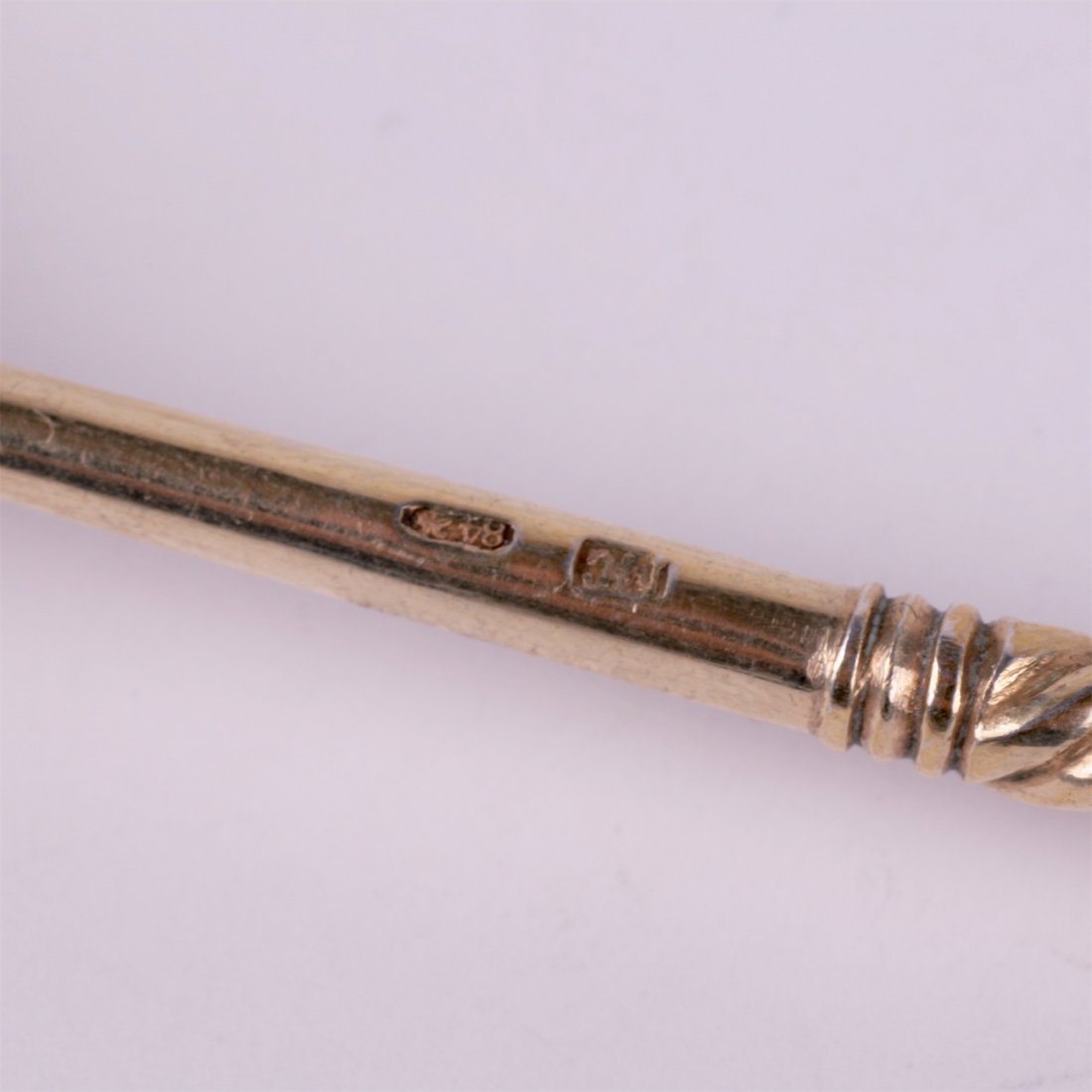 Russian silver jam spoon with depiction. Workshop of — image 3