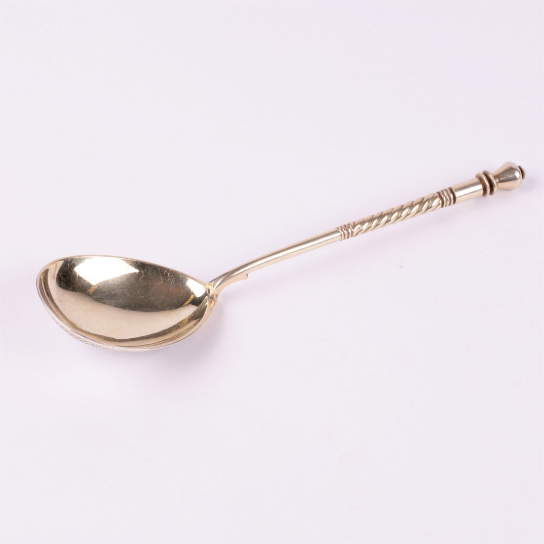Russian silver jam spoon with depiction. Workshop of — image 4