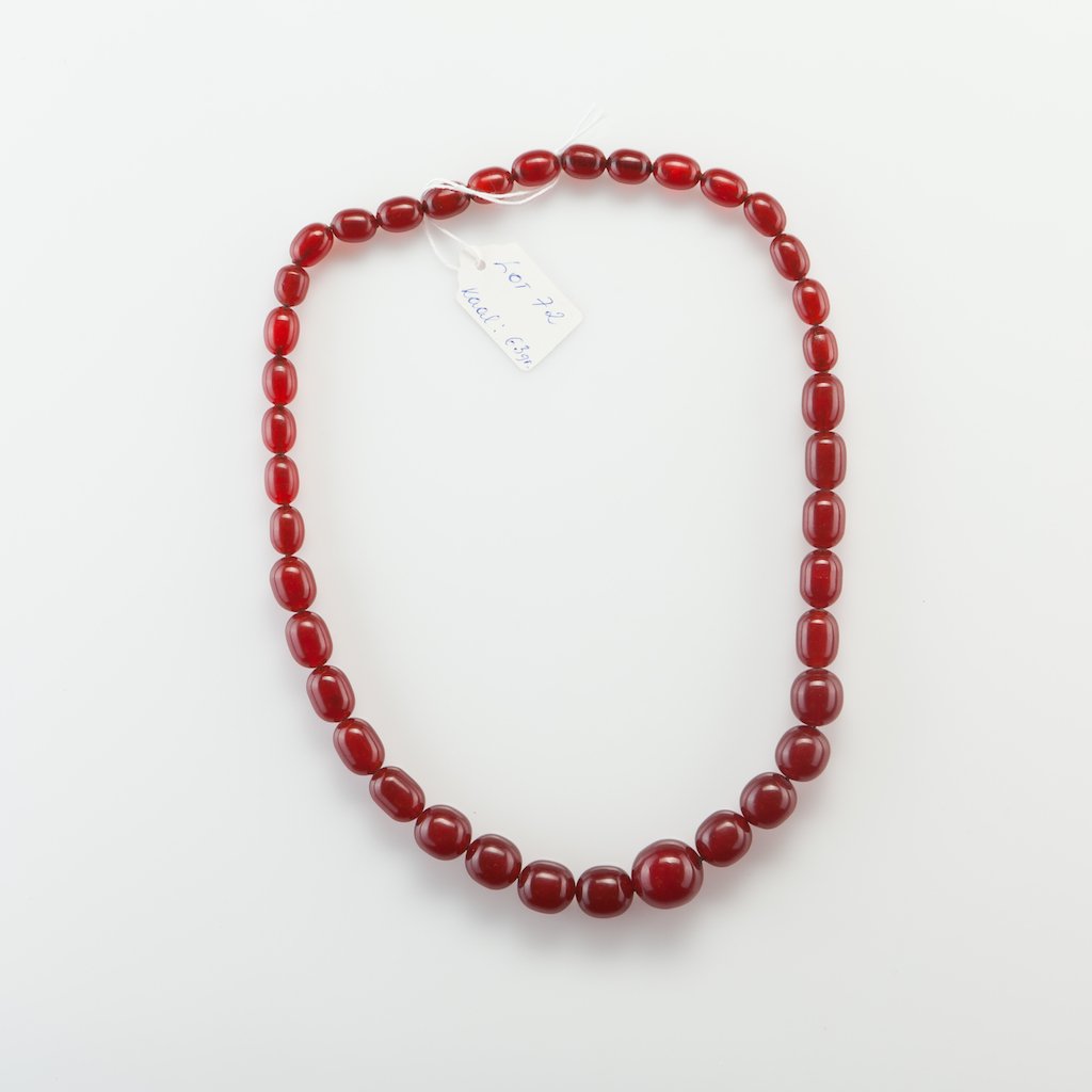 Antique Natural Baltic Amber Dark Red necklace. — image 1