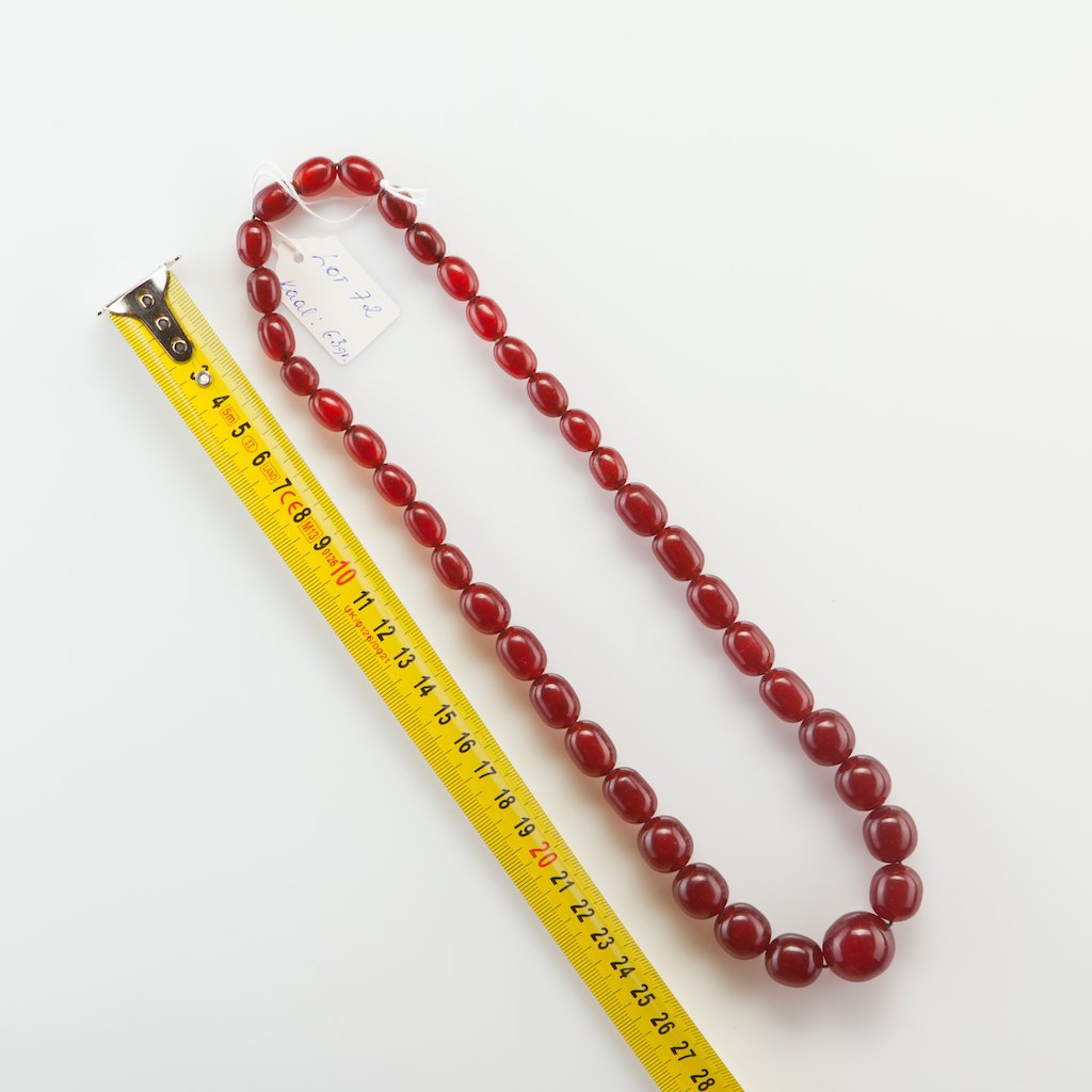 Antique Natural Baltic Amber Dark Red necklace. — image 2