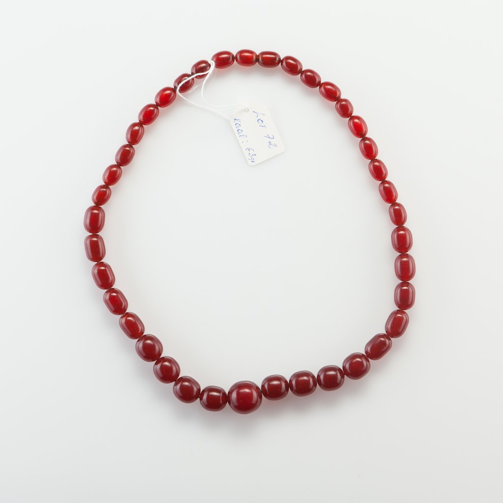 Antique Natural Baltic Amber Dark Red necklace. — image 3