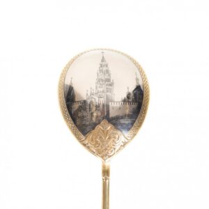 Russian silver jam spoon with depiction. Workshop of — image 2