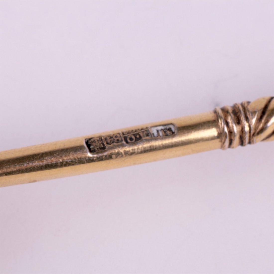 Russian silver jam spoon with depiction. Workshop of — image 3
