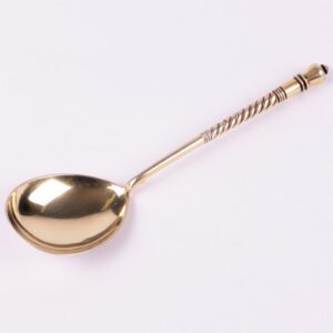 Russian silver jam spoon with depiction. Workshop of — image 5
