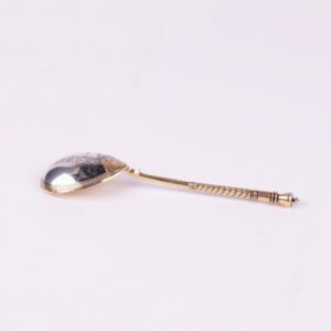 Russian silver jam spoon with depiction. Workshop of — image 6