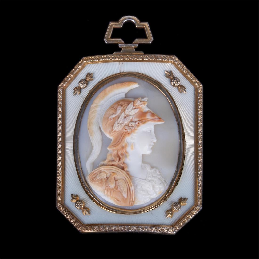 Very rare Faberge medallion with Minerva Cameo. — image 3