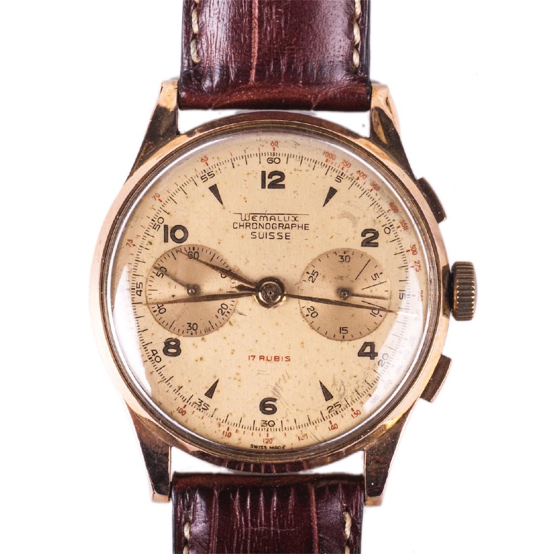 "Wemalux Chronographe Suisse" gold chronograph — image 1