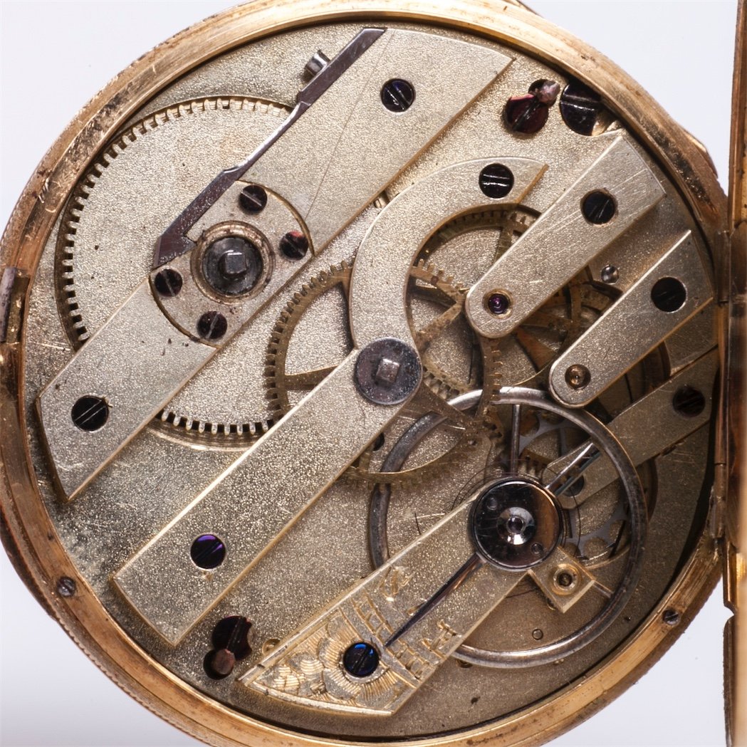 18K gold pocket watch with the view on Chillon Castle — image 7
