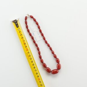 Antique Natural Baltic Amber Dark Red necklace. — image 2