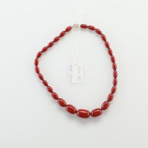 Antique Natural Baltic Amber Dark Red necklace. — image 3