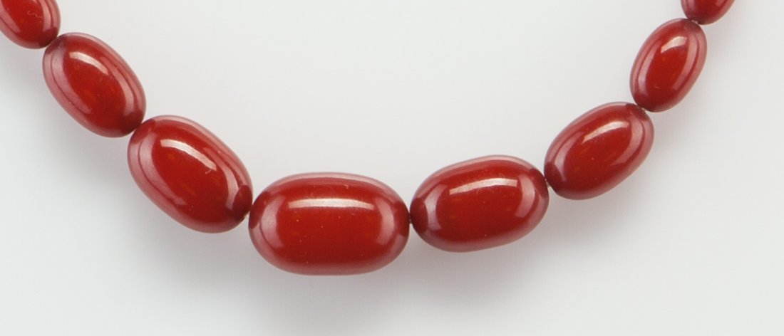 Antique Natural Baltic Amber Dark Red necklace. — image 4