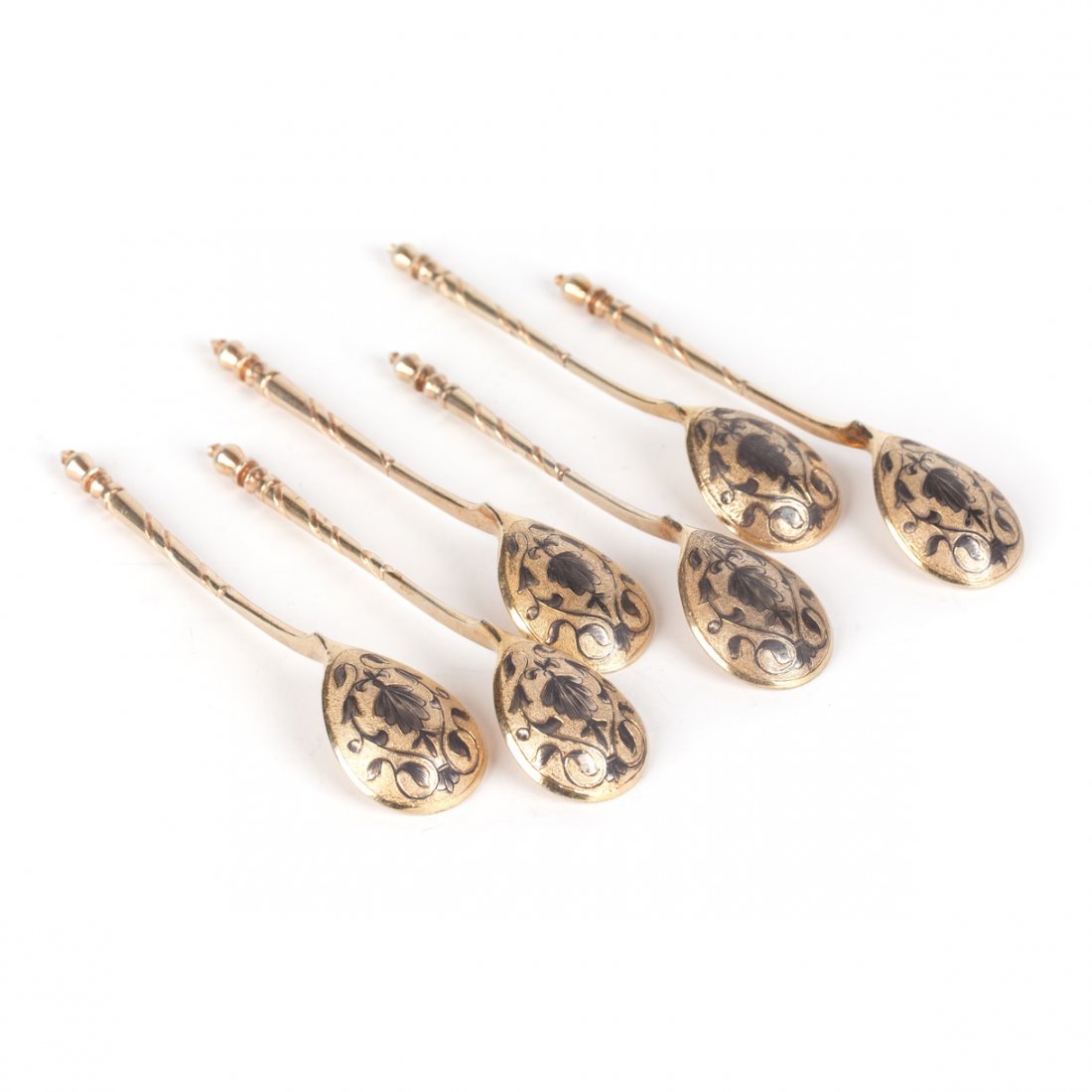Set of 6 spoons. 1840 yr. Moscow. — image 1