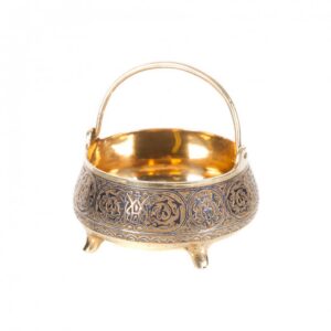 Silver salt cellar. Makers mark of Vasilii Semenov. — image 1